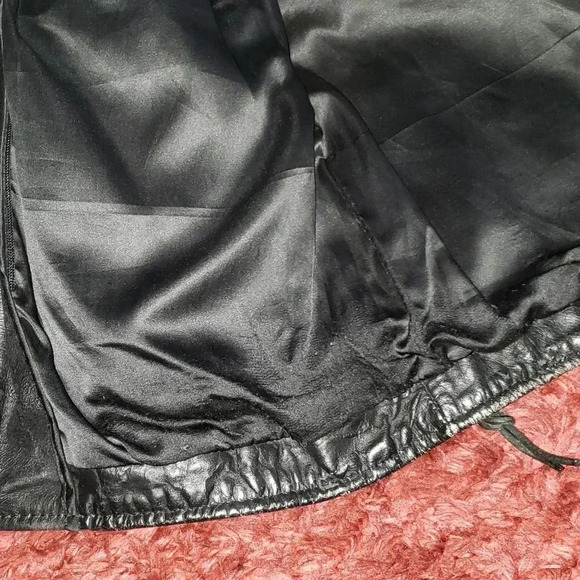 Hot Leathers Black Suede 90s Y2K Vintage Fringed Motorcycle Jacket - Picture 14 of 16